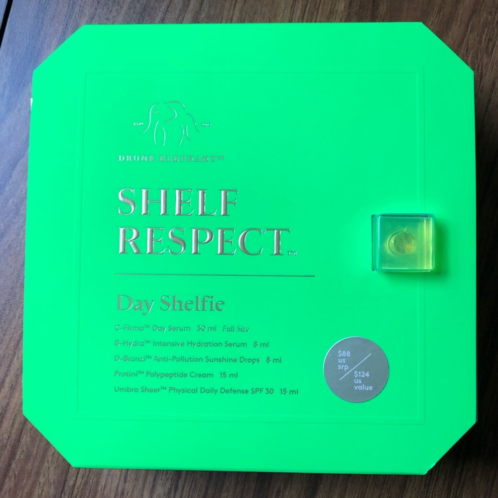 Drunk Elephant Shelf Respect (no c-firma serum)